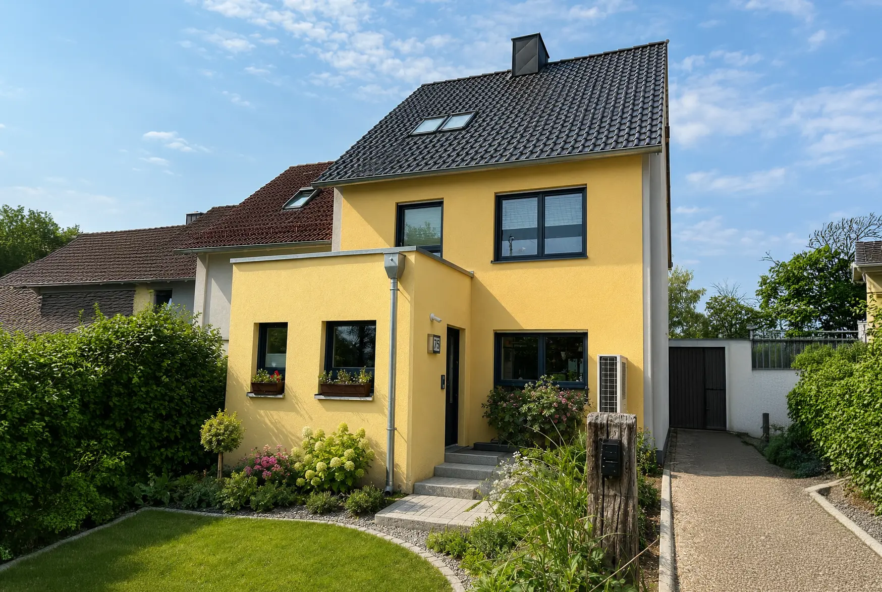 Reihenhaus – Anbau mit Flachdach